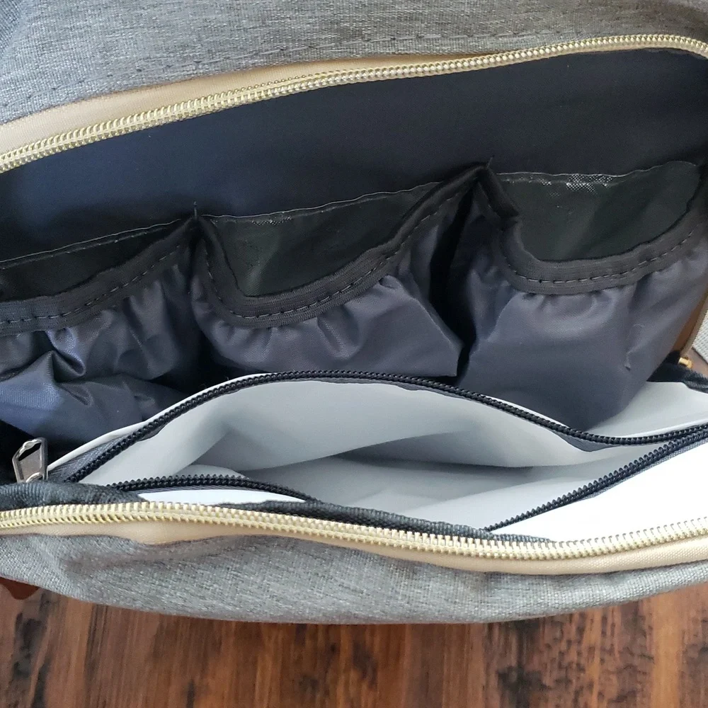 Sunshine Gray Backpack Diaper Bag Multifunction Like New